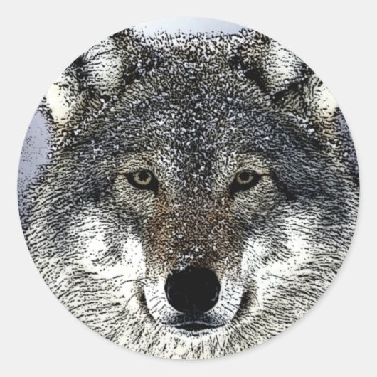 Wolf Eyes Ronde Sticker (Voorkant)
