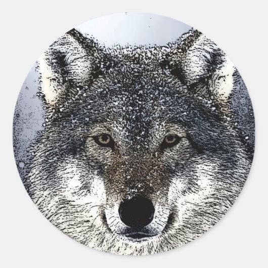 Wolf Eyes Ronde Sticker (Voorkant)