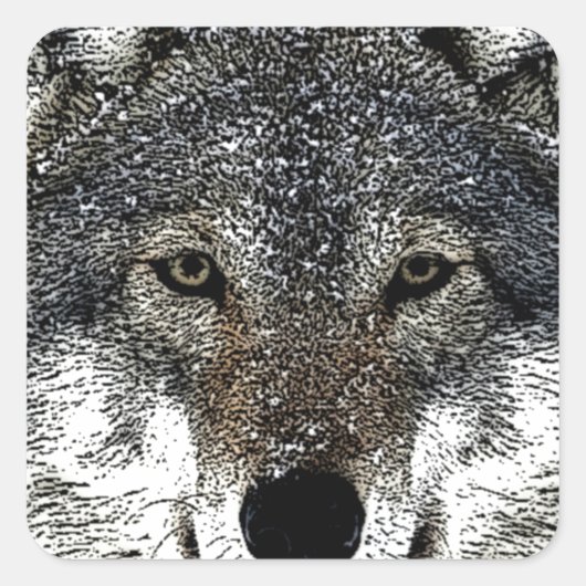 Wolf Eyes Vierkante Sticker (Voorkant)