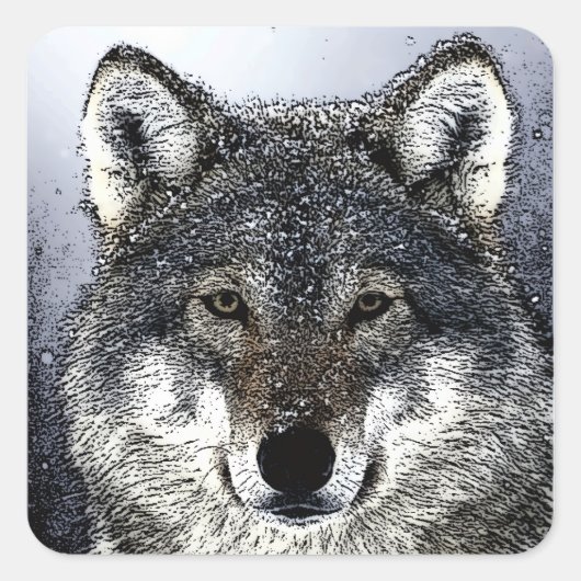 Wolf Eyes Vierkante Sticker (Voorkant)