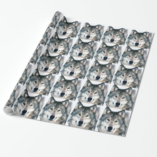 Wolf Eyes wild natuur animal Print Cadeaupapier (Uitgerold)