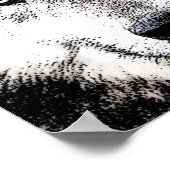 Wolf Eyes - Zwart en wit, vrij dierenwerk Poster (Hoek)