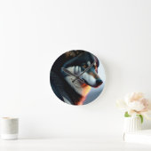 Wolf Face Afbeelding Art Ronde Klok (Huis)
