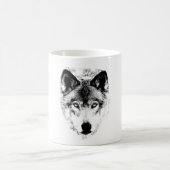 Wolf Face. Digital Wildlife Afbeelding. Koffiemok (Center)