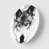 Wolf Face. Digital Wildlife Afbeelding. Ronde Klok (Hoek)