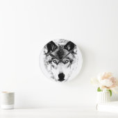 Wolf Face. Digital Wildlife Afbeelding. Ronde Klok (Huis)