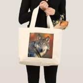 Wolf Face Foto Grote Tote Bag (Voorkant (product))
