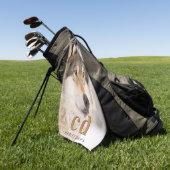 Wolf face head-naam golfhanddoek (Groen)