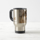 Wolf face head-naam reisbeker (Voorkant links)