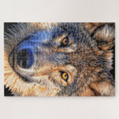 Wolf Face Jigzaag Puzzle Legpuzzel (Horizontaal)