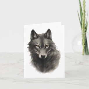 Wolf Face Sticker Kaart