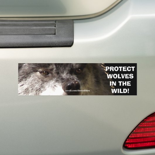 WOLF FACE Wildlife Conservation Bumpersticker (Op auto)