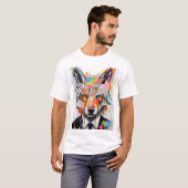 Wolf Face with Abstract Geometric T-shirt (Voorkant volledig)