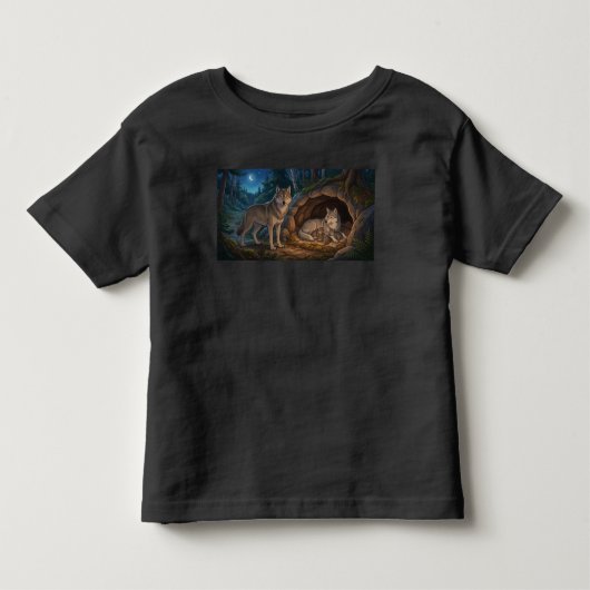 Wolf Familie Kinder Shirts (Voorkant)