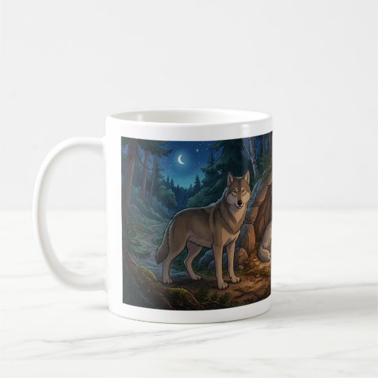 Wolf Familie Koffiemok (Links)