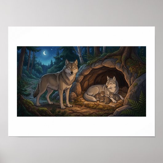 Wolf Familie Poster (Voorkant)