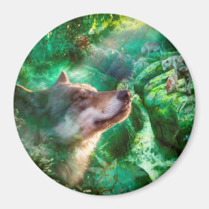 Wolf Familie VRIJ OM ONZE LEVEN TE LEVEN Magneet