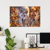 Wolf FAMILY AUTUMN Poster (Thuiskantoor)