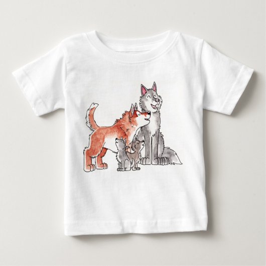 Wolf Family Baby T-Shirt (Voorkant)