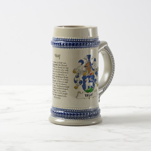 Wolf Family Crest Stein Bierpul (Voorkant rechts)