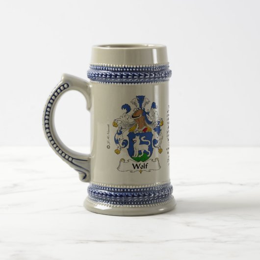 Wolf Family Crest Stein Bierpul (Links)
