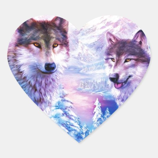Wolf Family Hart Sticker (Voorkant)
