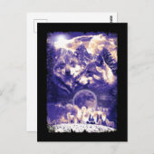 Wolf Family Howling Wolves Winter Mountains Briefkaart (Voorkant / Achterkant)