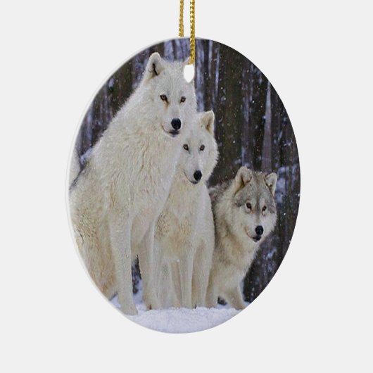 Wolf Family Keramisch Ornament (Rechts)