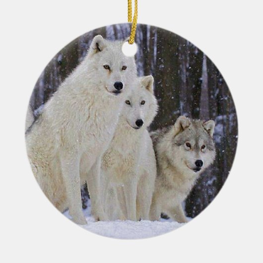 Wolf Family Keramisch Ornament (Voorkant)