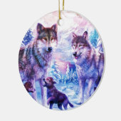 Wolf Family Keramisch Ornament (Links)