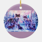 Wolf Family Keramisch Ornament (Achterkant)