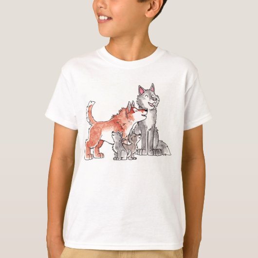 Wolf Family Kinder T-Shirt (Voorkant)