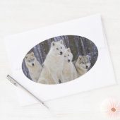 Wolf Family Ovale Sticker (Envelop)