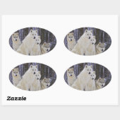 Wolf Family Ovale Sticker (Vel)