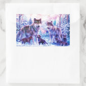 Wolf Family Rechthoekige Sticker (Tas)