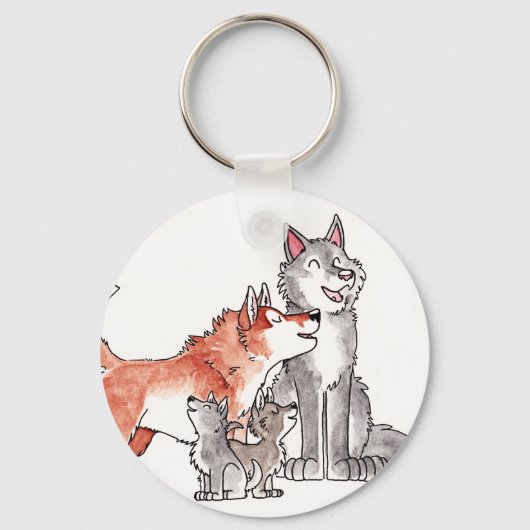 Wolf Family Sleutelhanger (Voorkant)