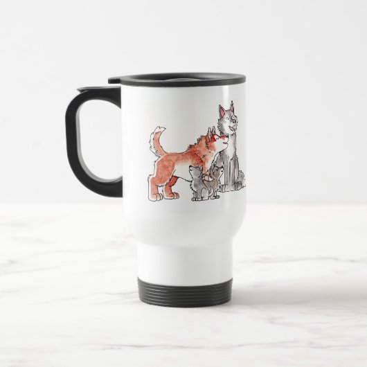 Wolf Family Travel Mug Reisbeker (Links)