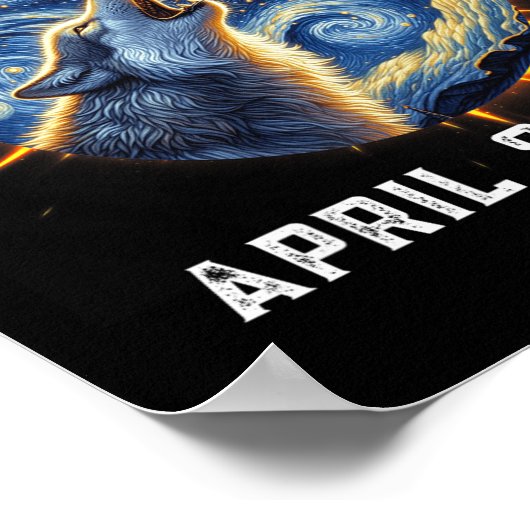 Wolf Fans Totaliteit Zonsverduistering 2024 Totali Poster (Hoek)