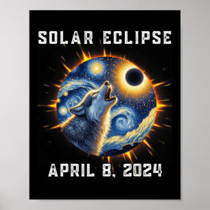 Wolf Fans Totaliteit Zonsverduistering 2024 Totali Poster