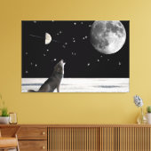 Wolf-fantasy Canvas Afdruk (Insitu (Woonkamer))