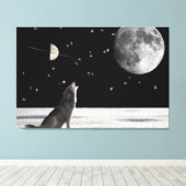 Wolf-fantasy Canvas Afdruk (Insitu (Houten vloer))