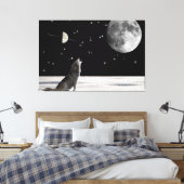 Wolf-fantasy Canvas Afdruk (Insitu (Slaapkamer))