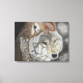 Wolf - Farbstiftzeichnung Canvas Afdruk (Voorkant)