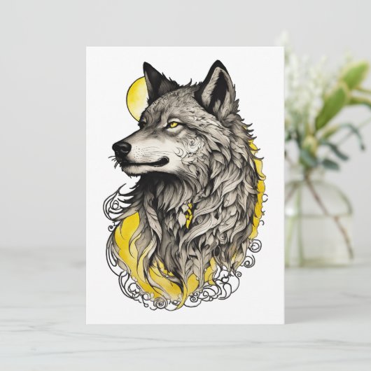 Wolf Feestdagenkaart (Staand voorkant)