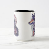 WOLF Fierce als een wolf, wild als de nacht Tweekleurige Koffiemok (Center)