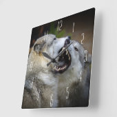 Wolf Fight Vierkante Klok (Hoek)