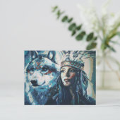 Wolf Fine Art Painting Briefkaart van Freyja (Staand voorkant)