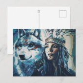 Wolf Fine Art Painting Briefkaart van Freyja (Voorkant / Achterkant)