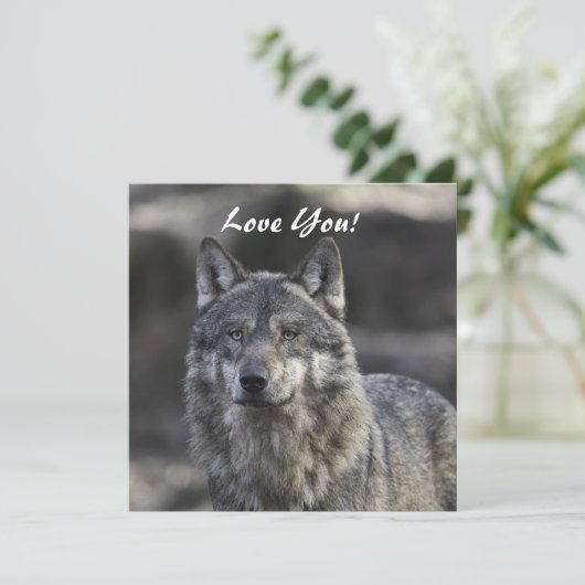 Wolf Flat Wenskaart Kaart (Staand voorkant)