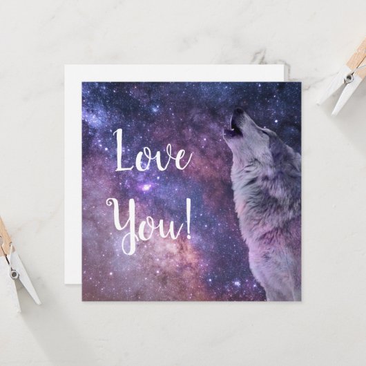 Wolf Flat Wenskaart Kaart (Voorkant / Achterkant in situ)